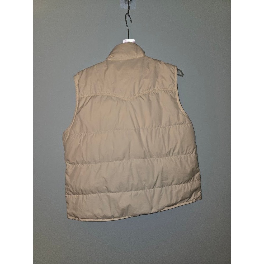 Lands' End Womens Puffer Vest Cream Paisley Reversible Down Filled Winter Size L - Picture 4 of 14